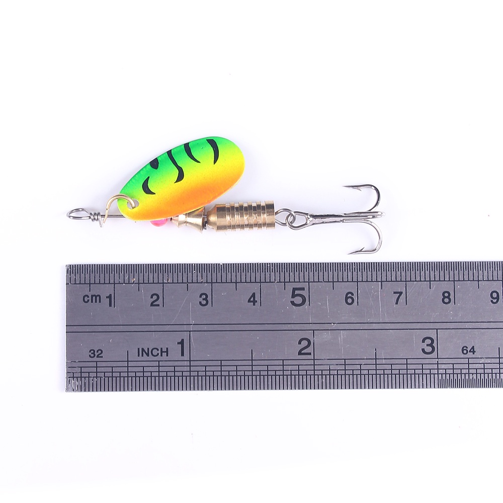 Hengjia 5pcs/Box Umpan Pancing Fishing Lure Alat Pancing Metal Spinner bait 4.5cm 5.2g Dengan Kail Treble Hook Fishing Set