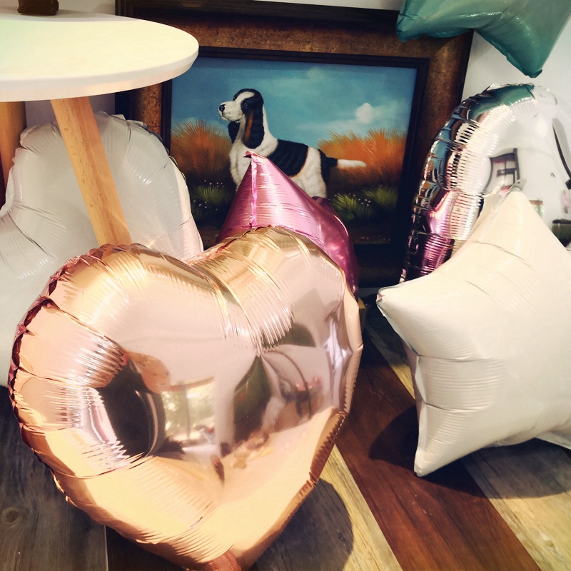 5 Pcs Pernikahan Selamat Ulang Tahun Pesta Balon Aluminium Foil 18 Inch Hadiah Hari Valentine Rose Gold Merah Pink Cinta Pernikahan Pesta Foil Hati Helium Balon