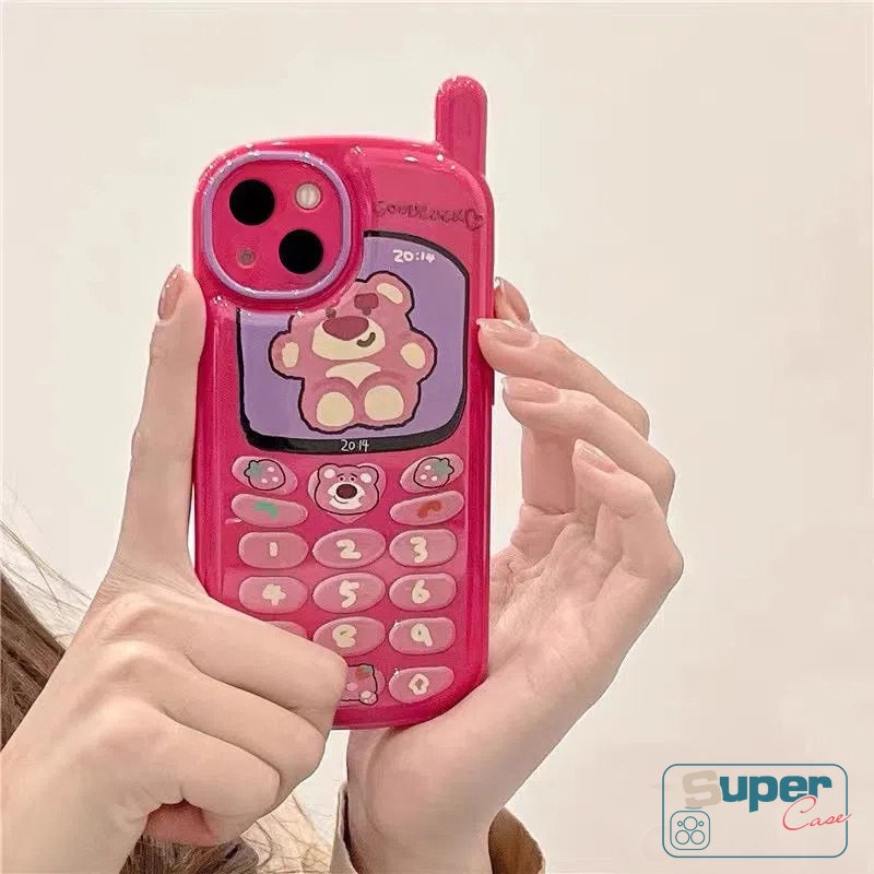 Soft Case Desain Kartun Beruang Buaya Strawberry Untuk iPhone 14 11 12 13 Pro MAX 7 8 Plus X XR XS MAX