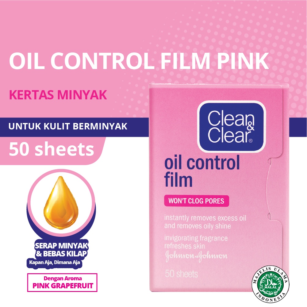 Clean &amp; Clear Oil Control Film Face Paper Kertas Minyak Wajah 50s / 60s