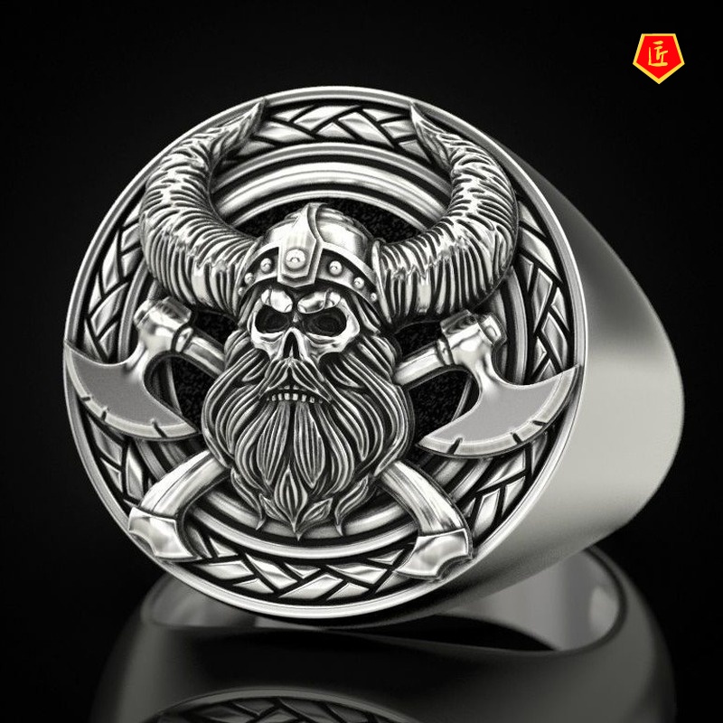 [Ready Stock]Retro Personality Skull Men's Ring