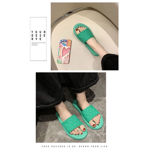 Sandal Slop New Kotak Tawana Ori Import High Quality RF-Hijau