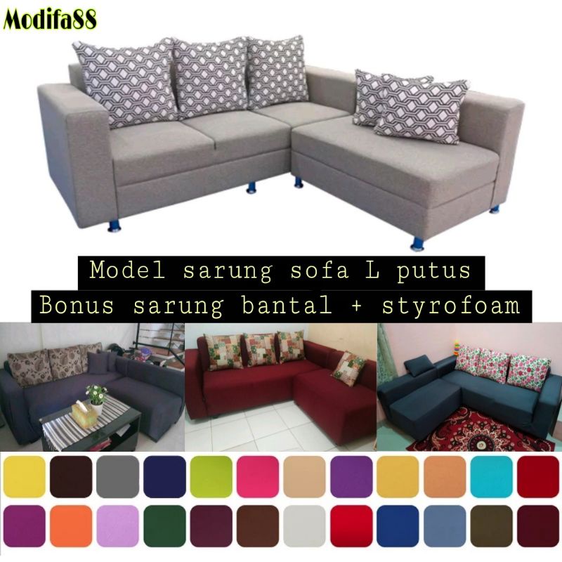 Sarung PELINDUNG sofa L-PUTUS elastis/Cover sofa MODERN stretch