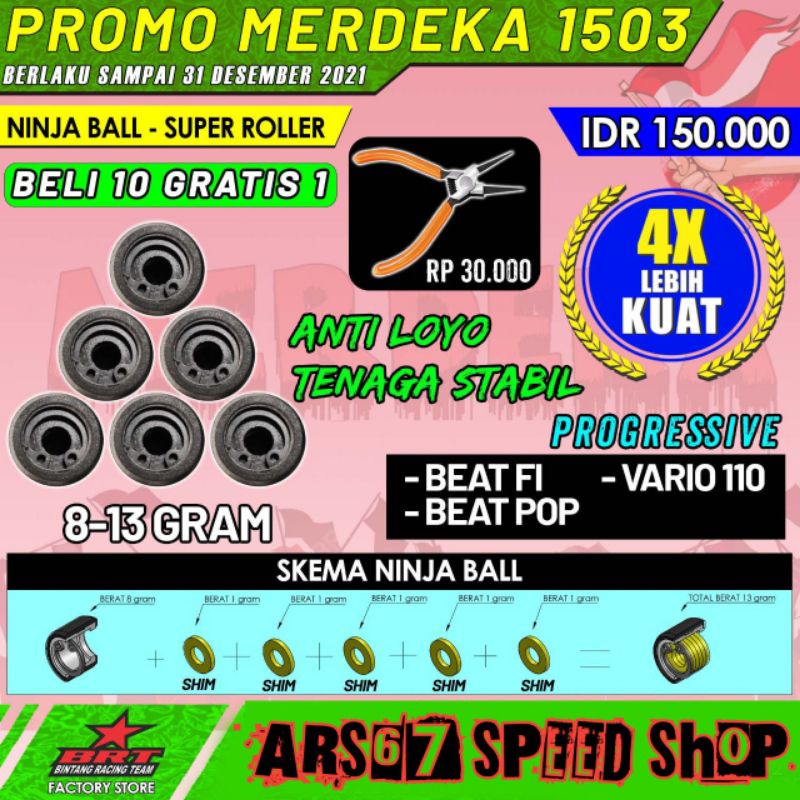 Jual roller ninja ball brt ( Beat esp dan Beat fi ) Indonesia|Shopee