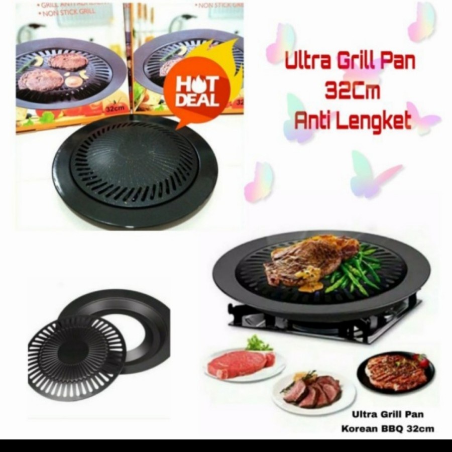 Ultra Grill Pan Teflon Korean BBQ Barbeque Wajan Alat Panggang Daging