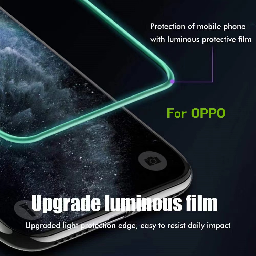 Tempered Glass Luminous Untuk OPPO A54 A53 A15 A15S A35 A5 A3S A5S A7 A9 2020 A1K A12 A9X F11 Pro Reno4 Reno 5 6