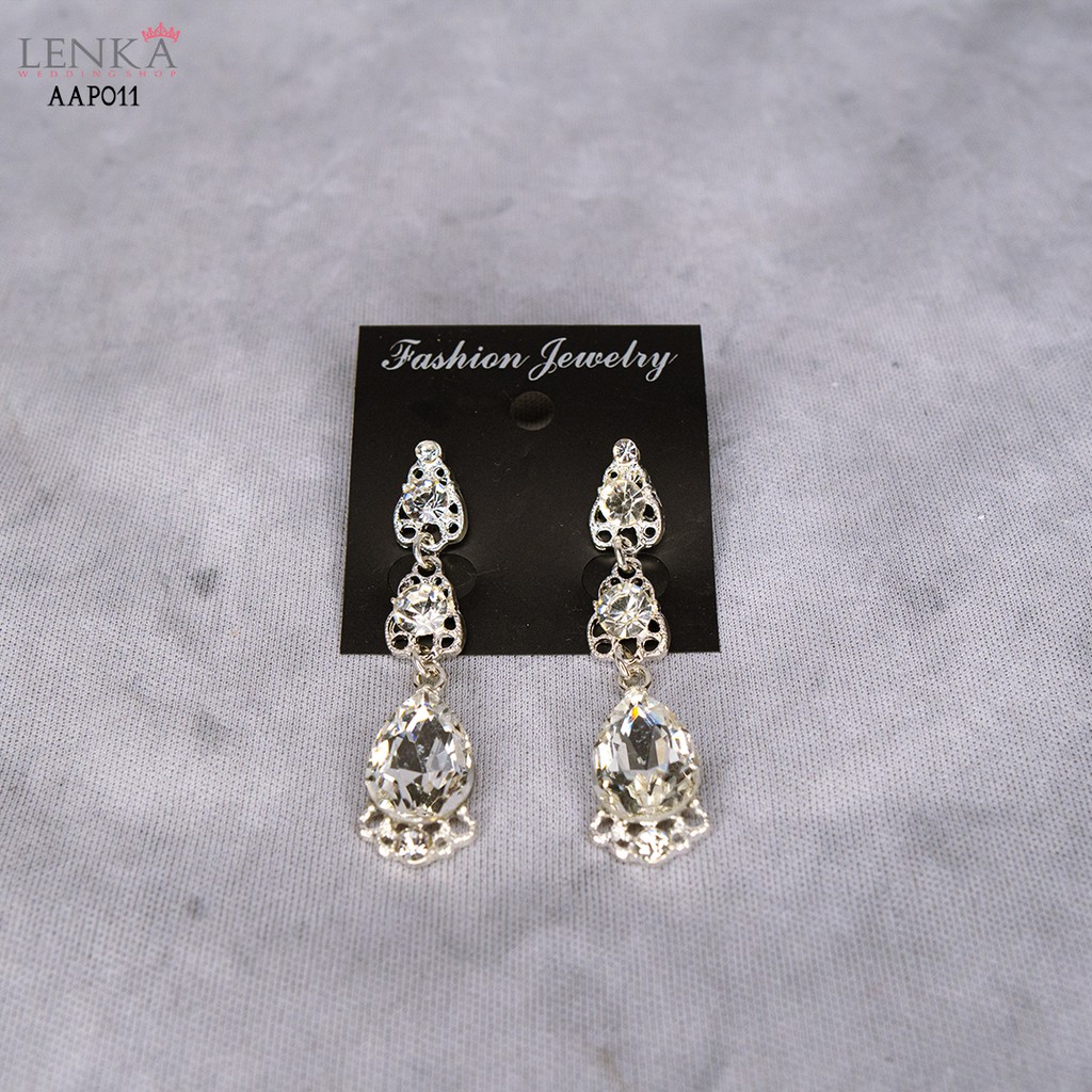 [BISA COD] ANTING ANTING SILVER AKSESORIS WEDDING PESTA WANITA AAP011