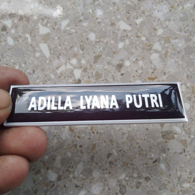 Name Tag Papan Nama Dada Standar PNS / ASN - Bahan Resin Viberglass - Peniti &amp; Magnet #Name Tag Indonesia