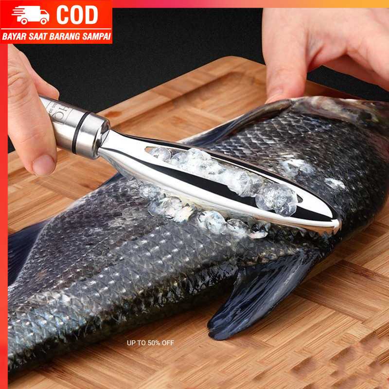 (100% BARANG ORI) Pengupas Sisik Ikan Fish Scales Scraper Stainless Steel - FKW24