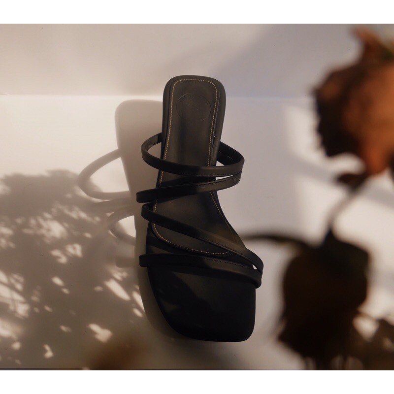 Udelevalda - Viantika heels black heels hitam heels korea black heels black rose size 35-42