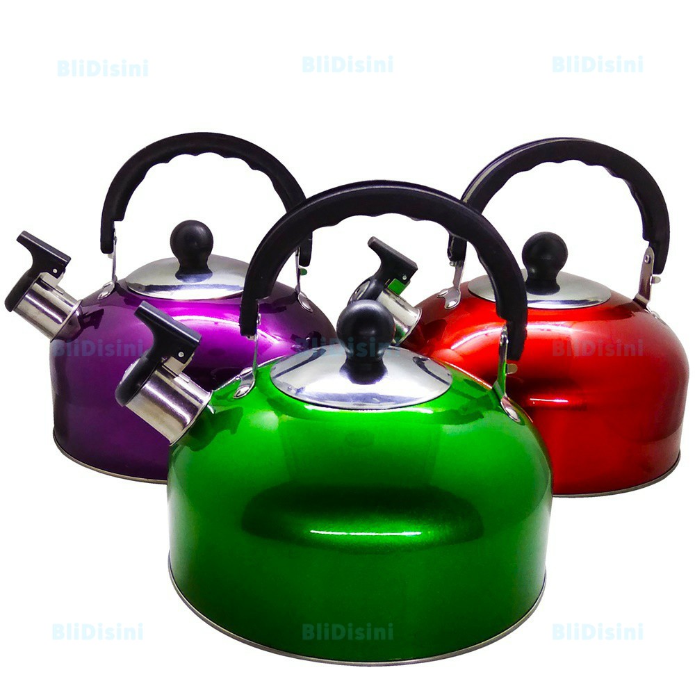 Teko Air Siul Whistling Kettle Stainless Steel 2 5  Liter