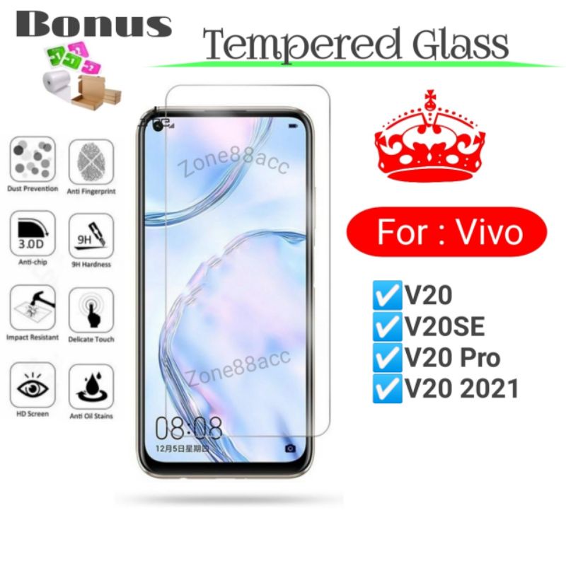 Antigores Tempered Glass Screen Guard protector Vivo V20 V20SE V20pro SE Pro 2021 TG Bening Antiblue Spy Blue light Full Garskin Lensa Lens Pelindung Layar 9D