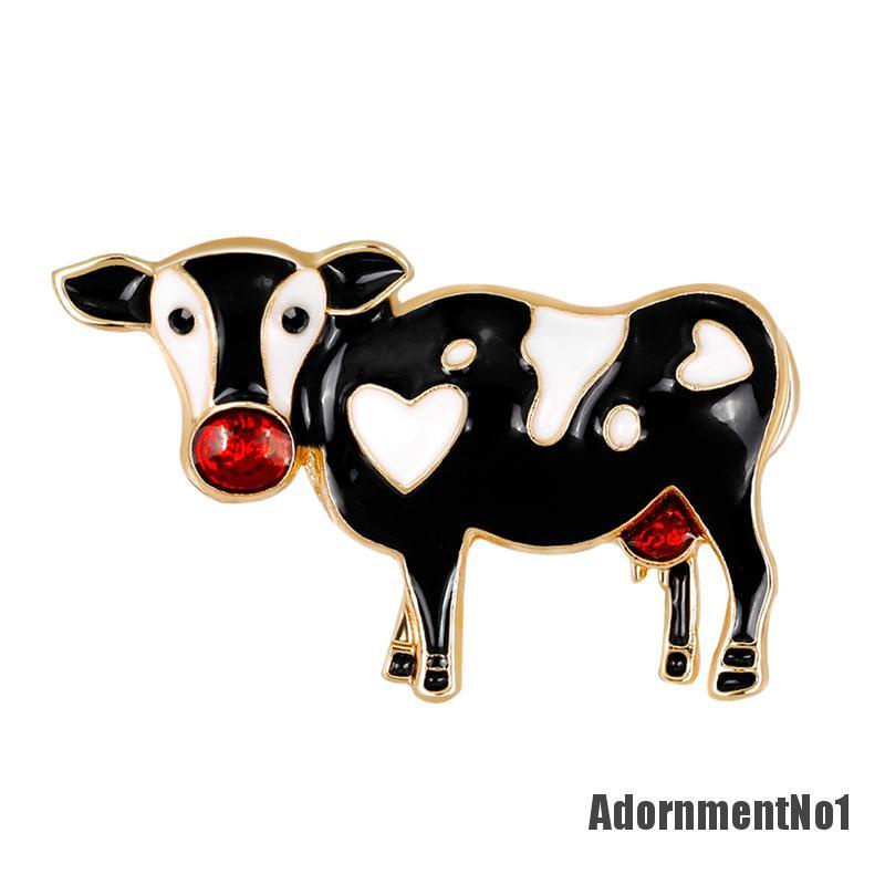 (Adornmentno1) Bros Pin Enamel Desain Kartun Sapi Untuk Wanita