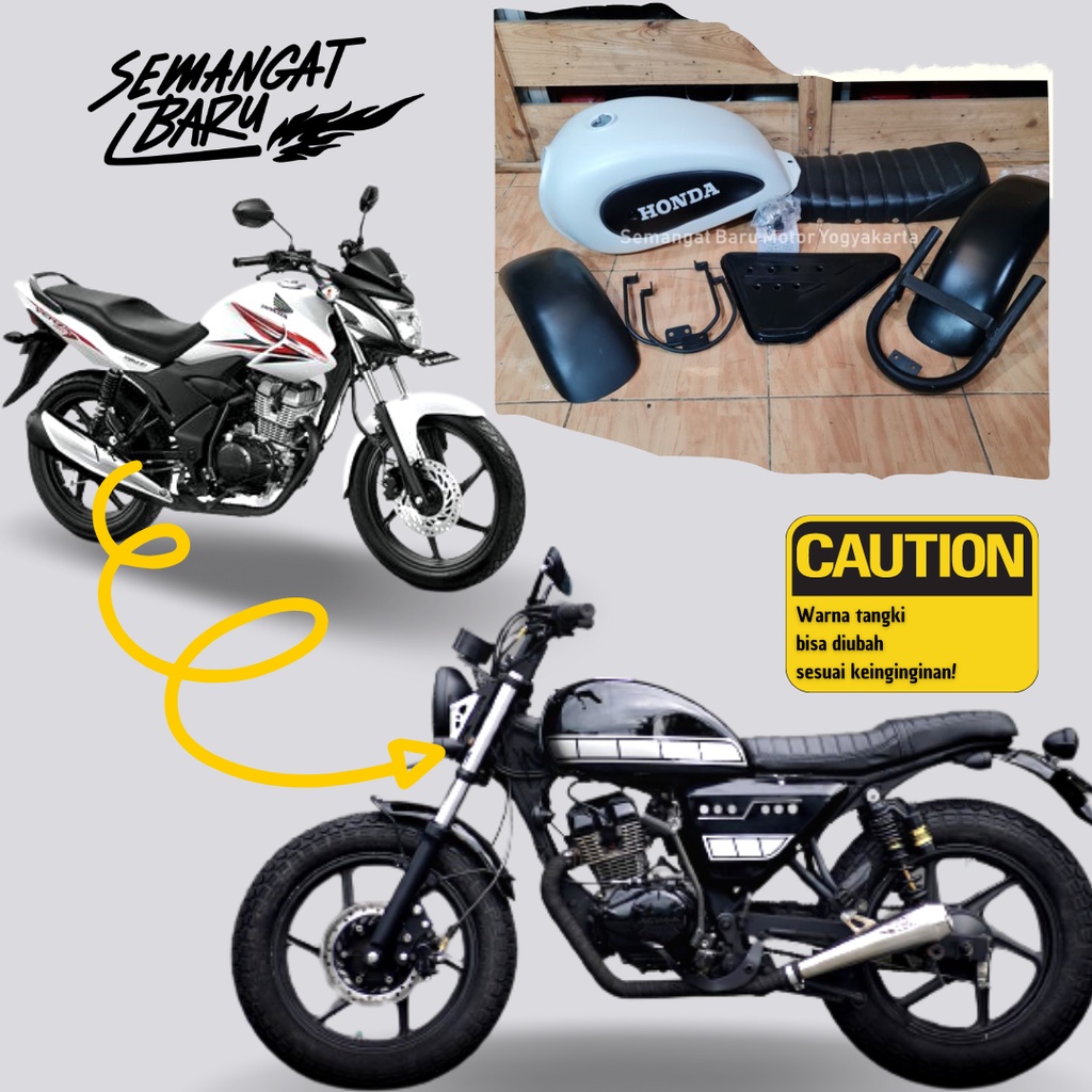 paket custom verza injeksi ganti tangki cb15rverza dan newmwgapromono injeksi scrambler japstyle