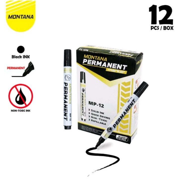 

(1 PACK=12 PCS) Spidol Permanent/ Spidol Permanent Montana/ Spidol Permanent MP - 12