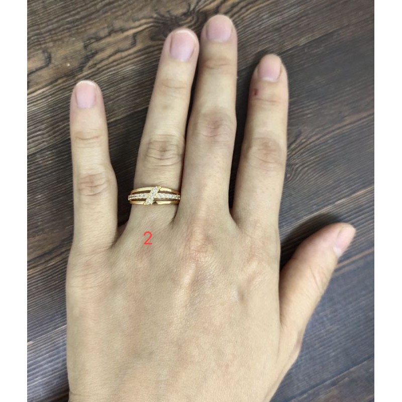 Fifi Fashion Cincin Cantik Kannelite Model Perhiasan Lapis emas 28#