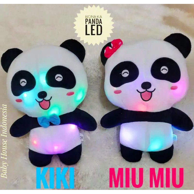 BONEKA 35cm PANDA BABYBUS NYALA LAMPU LED GLOW KIKI BOYS MIU MIU GIRL BABY BUS