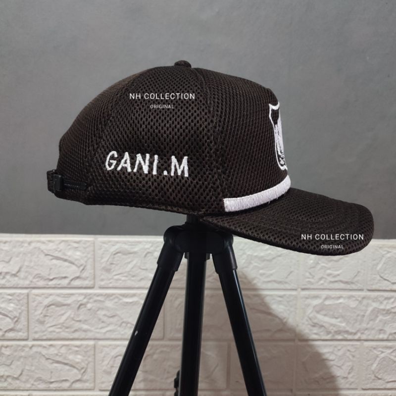 Topi SECURITY/SATPAM ORI Terbaru Coklat Tua Jaring Custom Nama Dan Nama PT Request