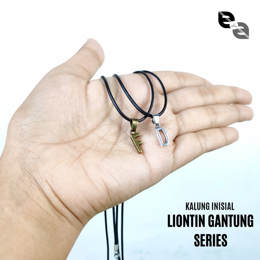 Kalung Inisial Nama Huruf Liontin Gantung Bronze Silver Tali Korea 1.5 mm Untuk Hadiah Pasangan Pers