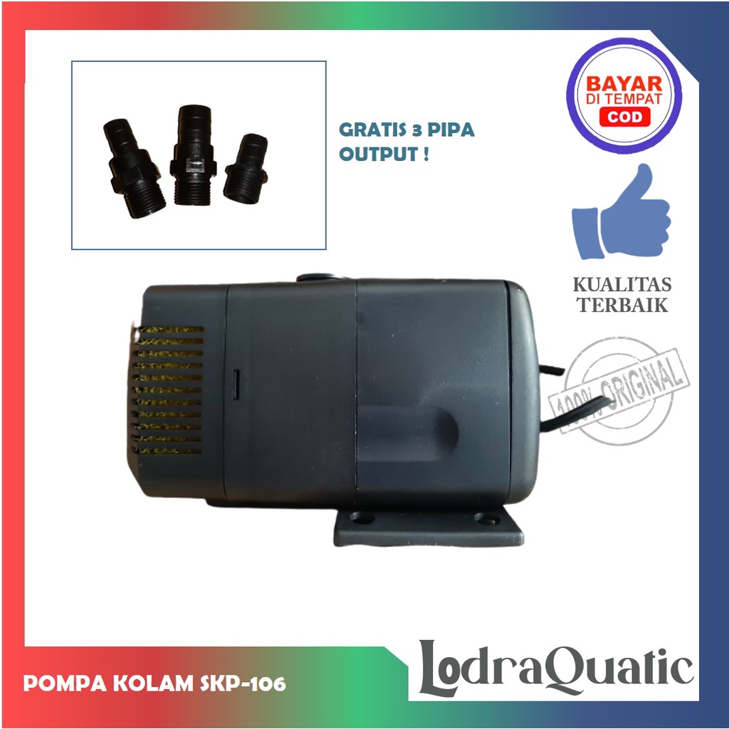 PROMO MURAH POMPA KOLAM BODY KECIL SKP 106 POMPA KOLAM IKAN HIKARI SKP 106 NAIK 3,5 METER POMPA 3500 LITER PER JAM POMPA AIR HIDROPONIK POMPA KOLAM BESAR POMPA AQUARIUM BESAR FILTER AQUARIUM FILTER KOLAM IKAN KOI FILTER POMPA AIR LAUT MARINE