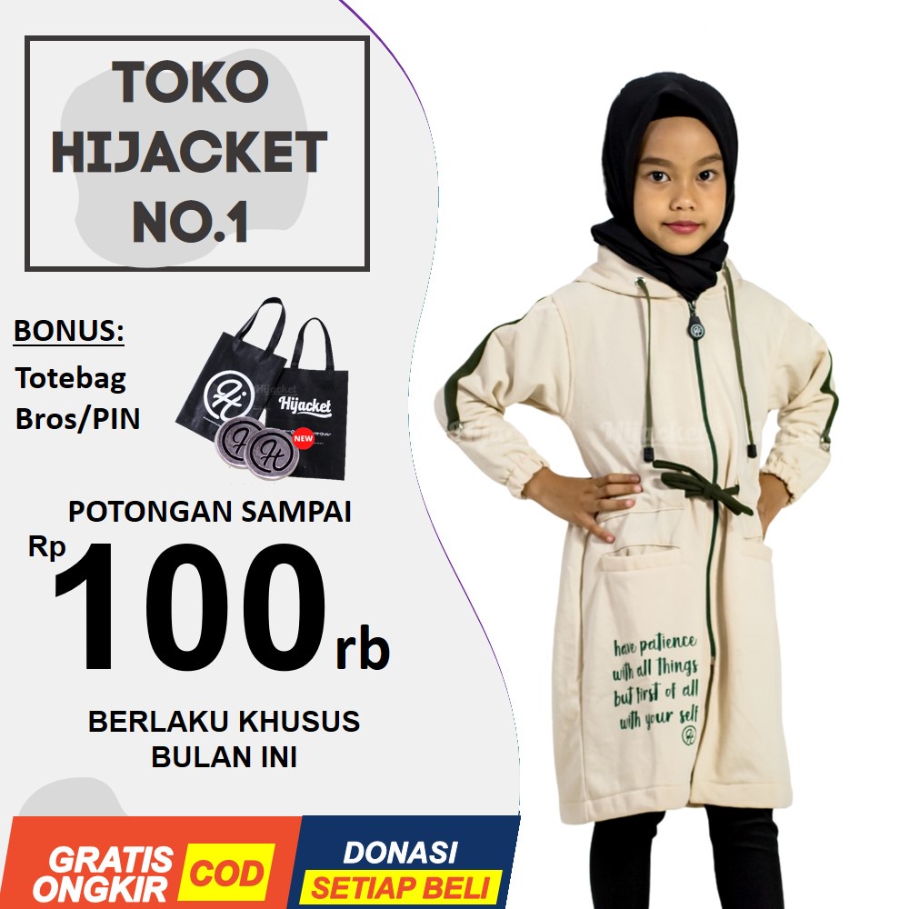 ⭐️FREE ONGKIR⭐️ HIJACKET KIDS DEVINNA ORIGINAL JAKET ANAK WANITA  ANAK MUSLIMAH HIJABER NO.1 INDONES