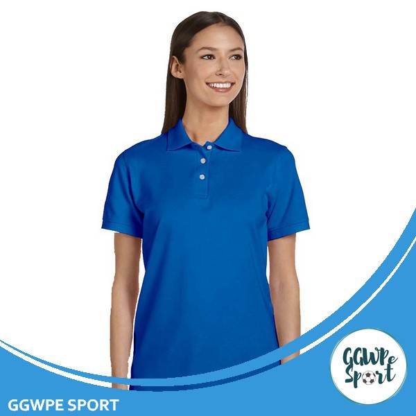 Baju / Kaos Polo Cewek Biru BCA / Biru Benhur polo shirt wanita ladies Polos Bahan Tebal dan Nyaman