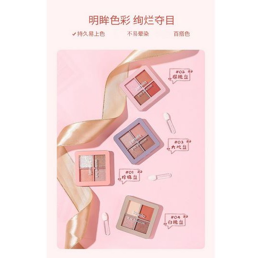 LAMEILA Eyeshadow 4 Warna Kombinasi Glitter Tahan Lama