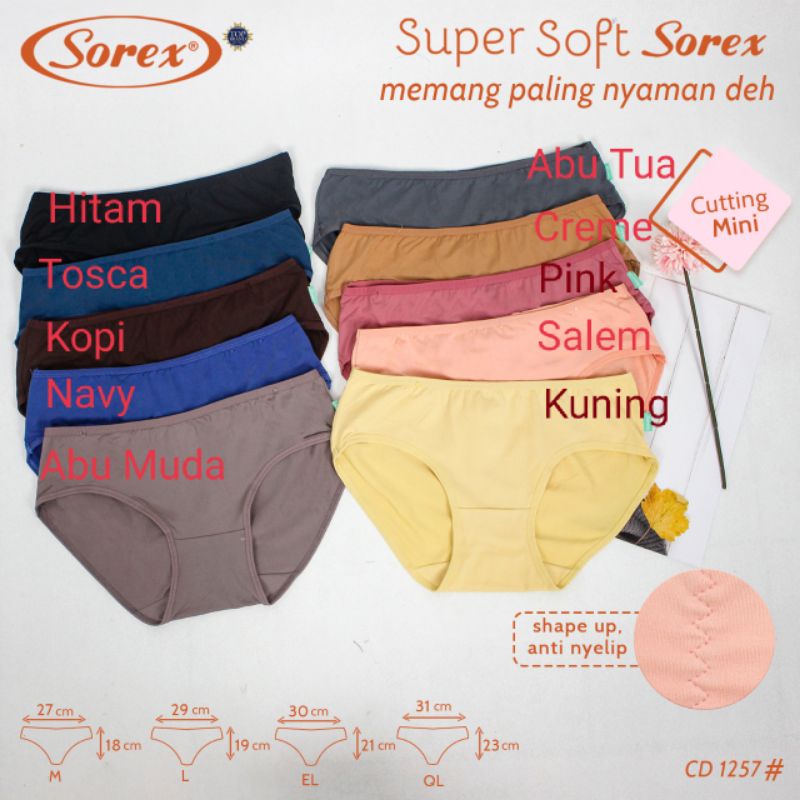 Grosir 1 Lusin (12pcs) Celana Dalam wanita Sorex supersoft 1257