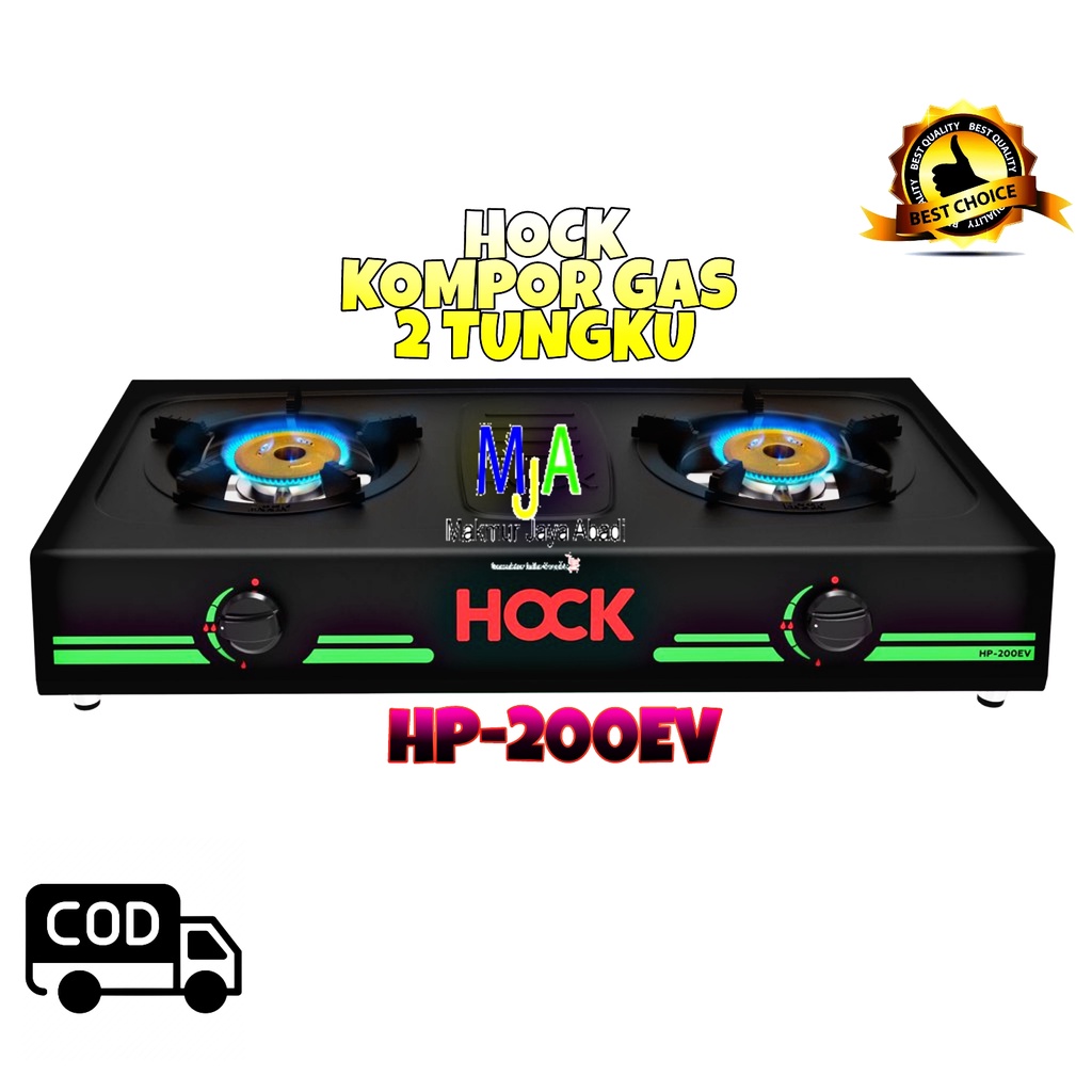 PROMO (BISA COD) HOCK KOMPOR GAS HP-200EV 2 TUNGKU Elegant Silver Api Biru