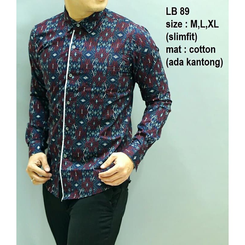KEMEJA BATIK / BATIK PRIA SLIM FIT / KEMEJA SLIM FIT / LB89