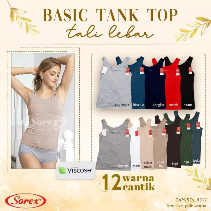 SOREX  Camisol Tanktop Polos 5011 bahan Viscose