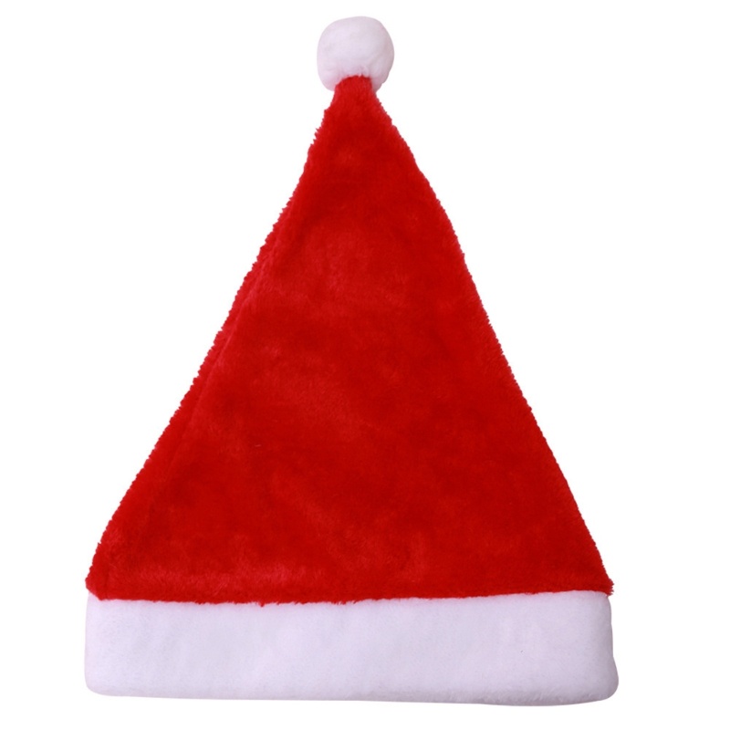 Topi Santa Bahan Plush Untuk Dekorasi Pesta Natal