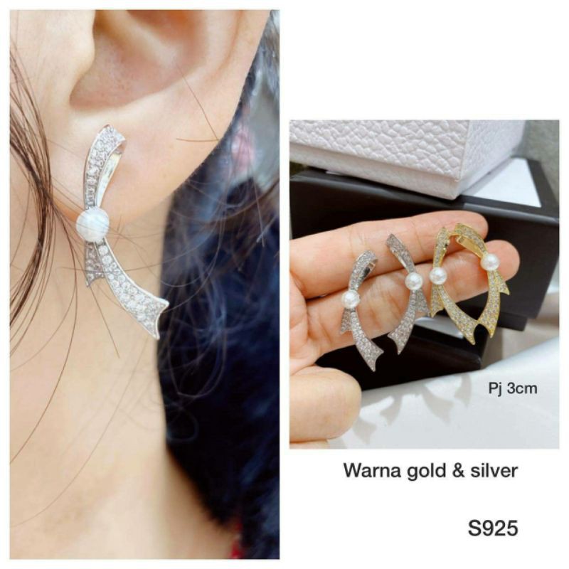 Anting Silver925 perak Premium Quality Anti karat anti alergi Starling silver platgold Ts106
