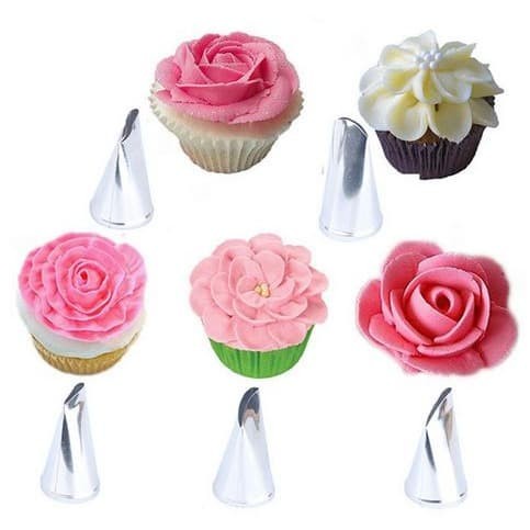 Flower Petal Tip Icing Piping Nozzles (5pcs)