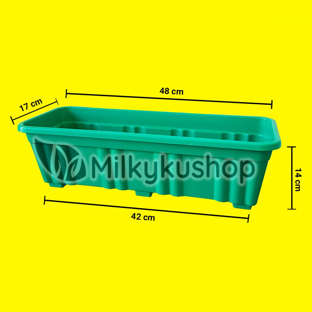 POT JM RUPLAS PANJANG ALPEN PA50 - 48 CM  PAKET 3 PCS - POT BUNGA