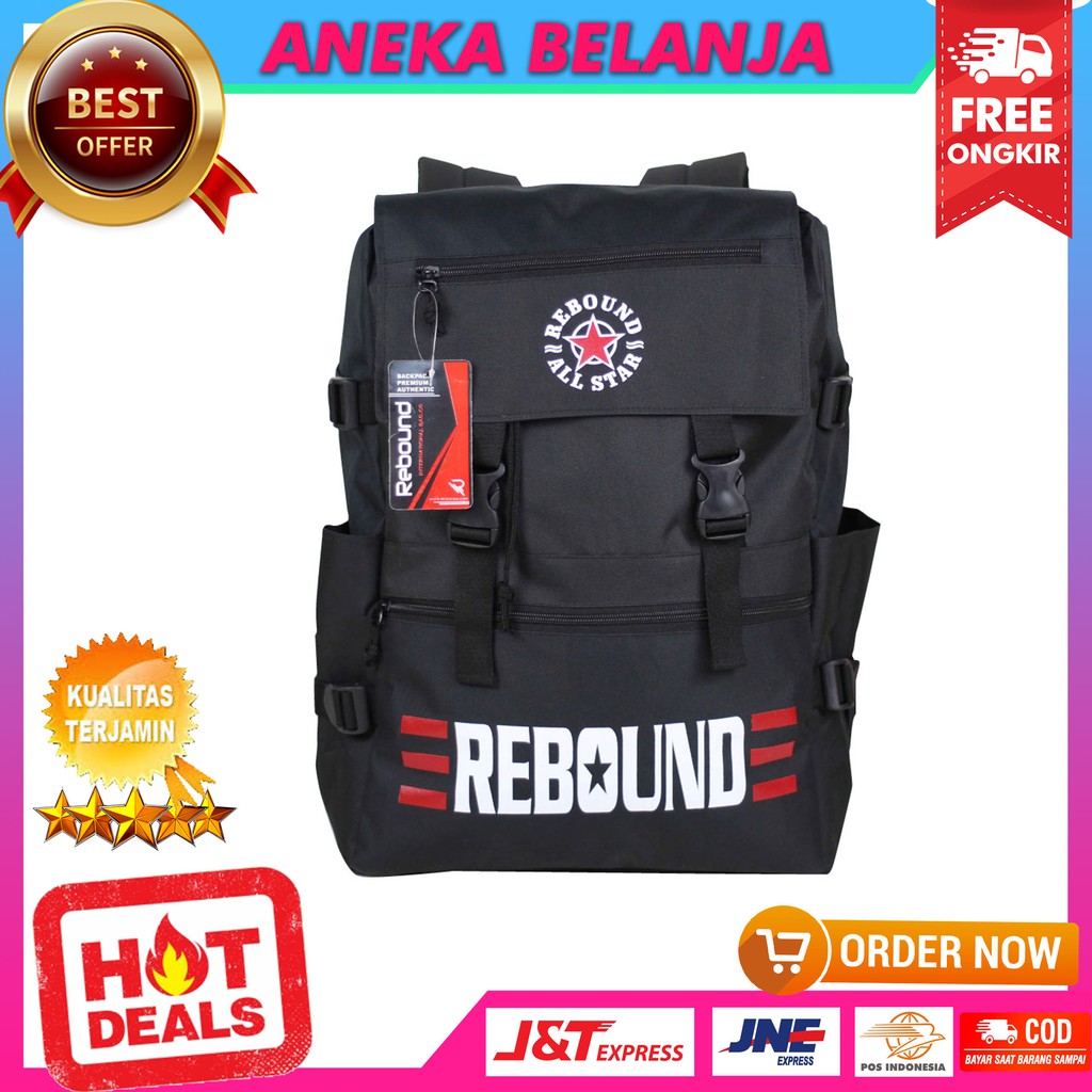 New Arrival Tas Ransel Pria Sekolah Rebound All Star Casual Stylish Trendy Tas SMA SMP Kuliah Multifungsi Backpack Cowok Kerja  Kece Free Slot Laptop Terlaris Berkualitas