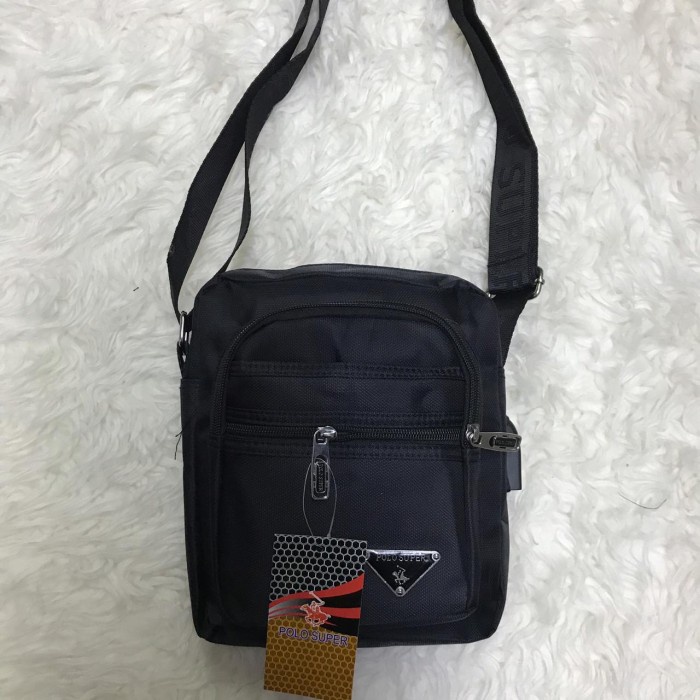 TAS SELEMPANG IPAD PRIA POLO SUPER 91192 - Hitam