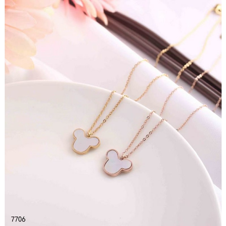 kalung mickey titanium aneka model anti karat tidak alergi uk45Cm