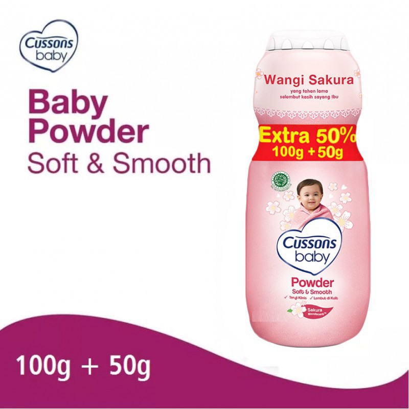 CUSSONS BABY WANGI SAKURA EXTRA 50% 100G+50G BEDAK BAYI