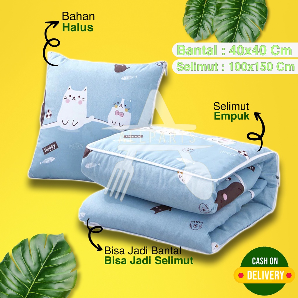 BALMUT BANTAL SELIMUT YANG BISA DILIPAT JADI BANTAL KEPALA TIDUR TRAVEL DEWASA ANAK KARAKTER 2IN1 BI