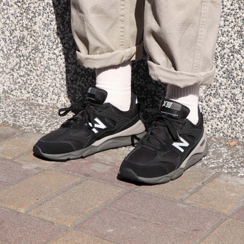 Sepatu Model New Balance X90 Bahan Suede Warna Hitam Abu-abu Untuk Pasangan | Shopee Indonesia