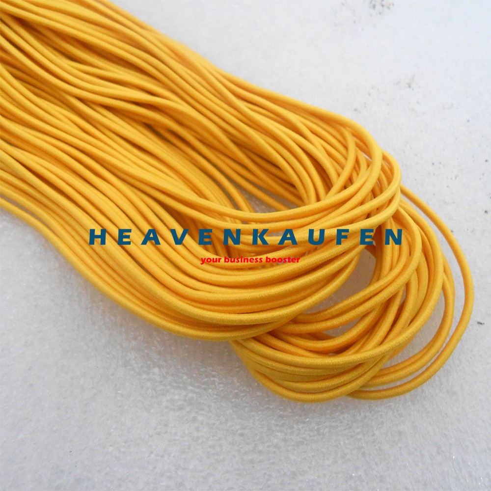 Tali Elastis Elastic Warna Kuning Diameter Kecil 1,5 mm Meteran