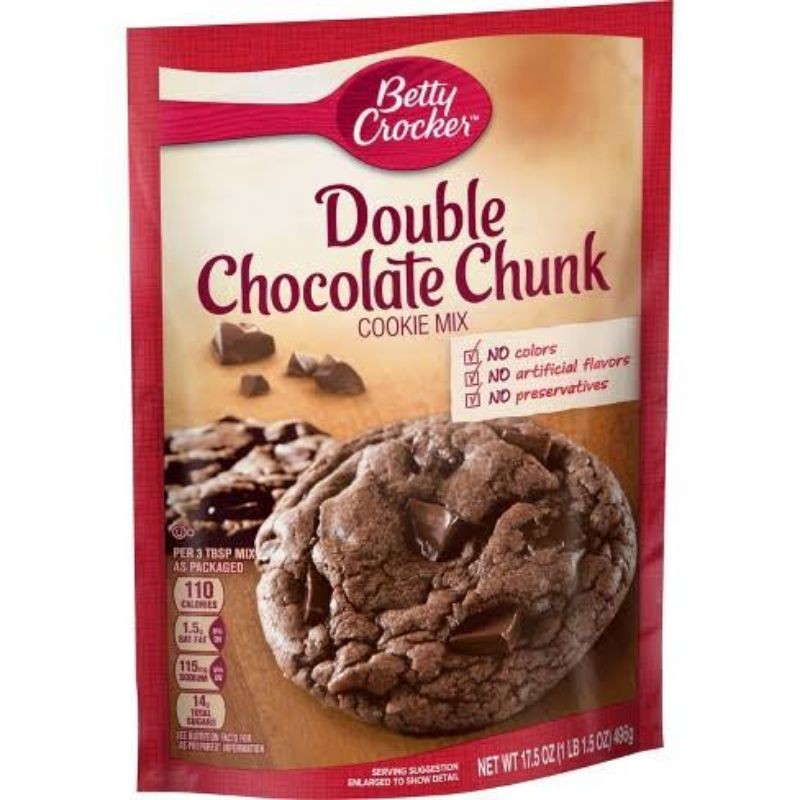 

BETTY CROCKER DOUBLE CHOCOLATE CHUNK 17.5oz (496gr)