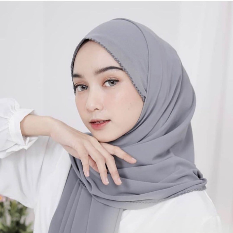 PASHMINA CERUTY CROCHET / PASHMINA EMBRODIERY / HIJAB JILBAB PASMINA SULAM