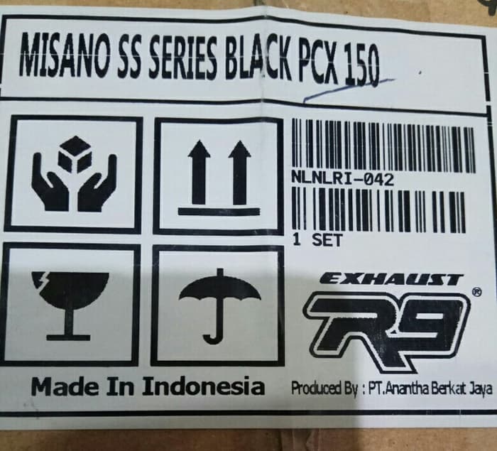 Knalpot R9 misano black PCX 150 CC ASLI RACING