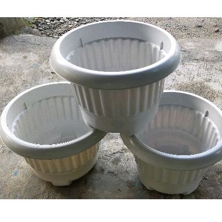 Pot Bunga Plastik 34cm/pot plastik putih/pot unik/pot murah/f885