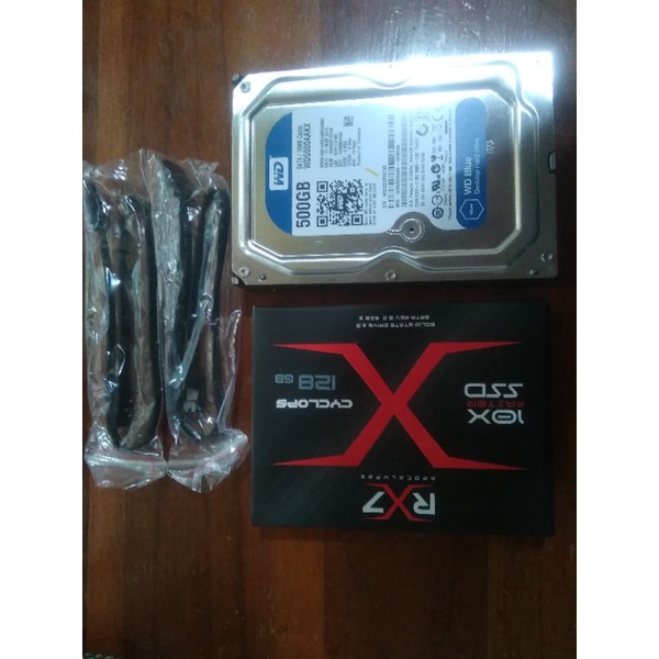 Ssd Rx7 128gb+hdd 500gb wd blue fullisi