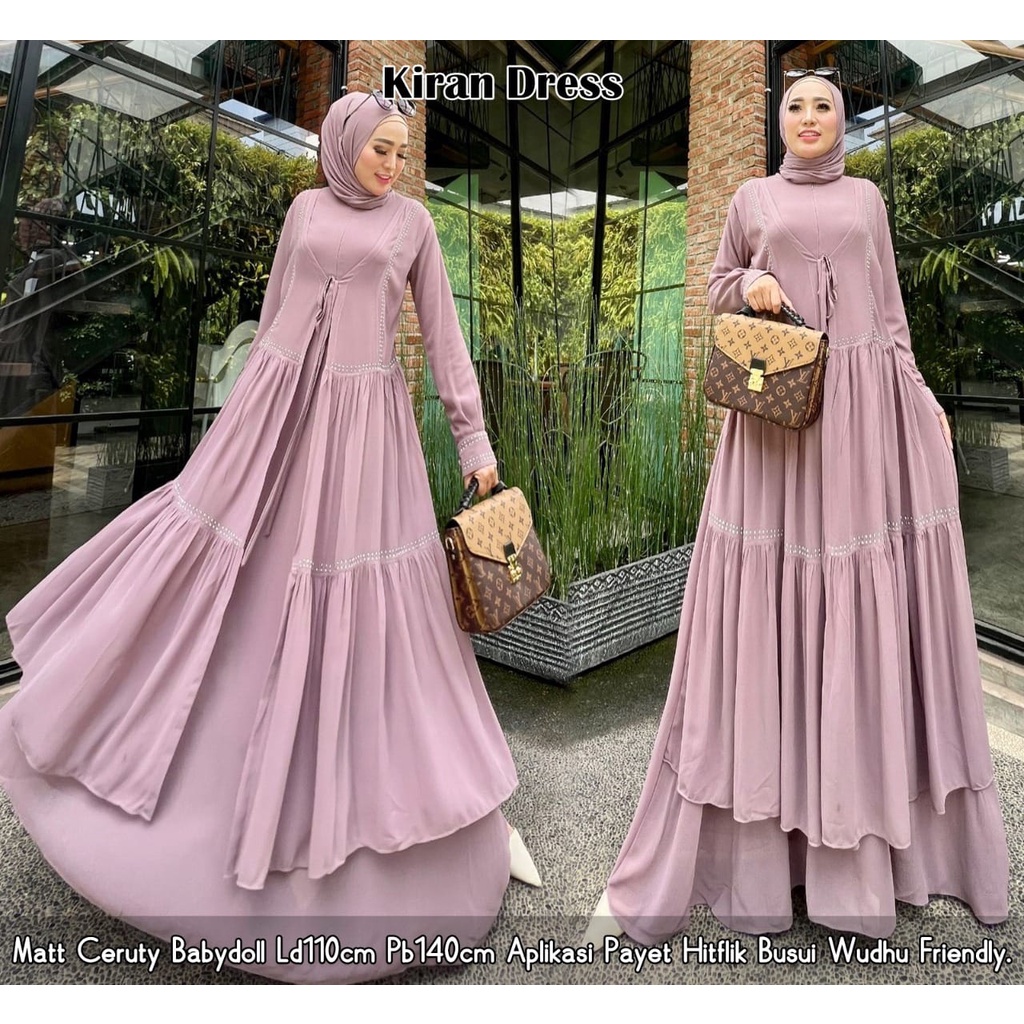 KIRAN DRESS MAXI / DRES OUTER WANITA GAMIS WANITA KEKINIAN/GAMIS WANITA MUSLIM-4