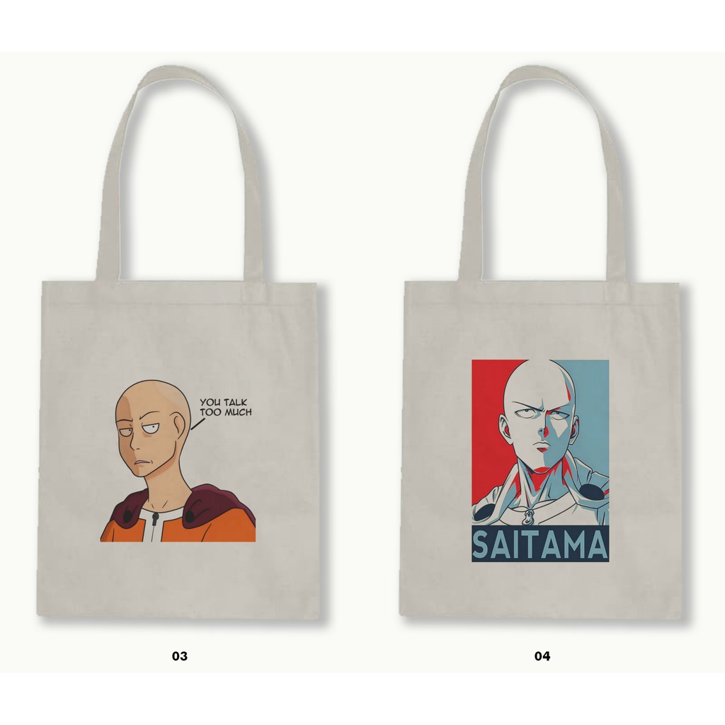 TOTE BAG BLACU  - ONE PUNCH MAN (SAITAMA)