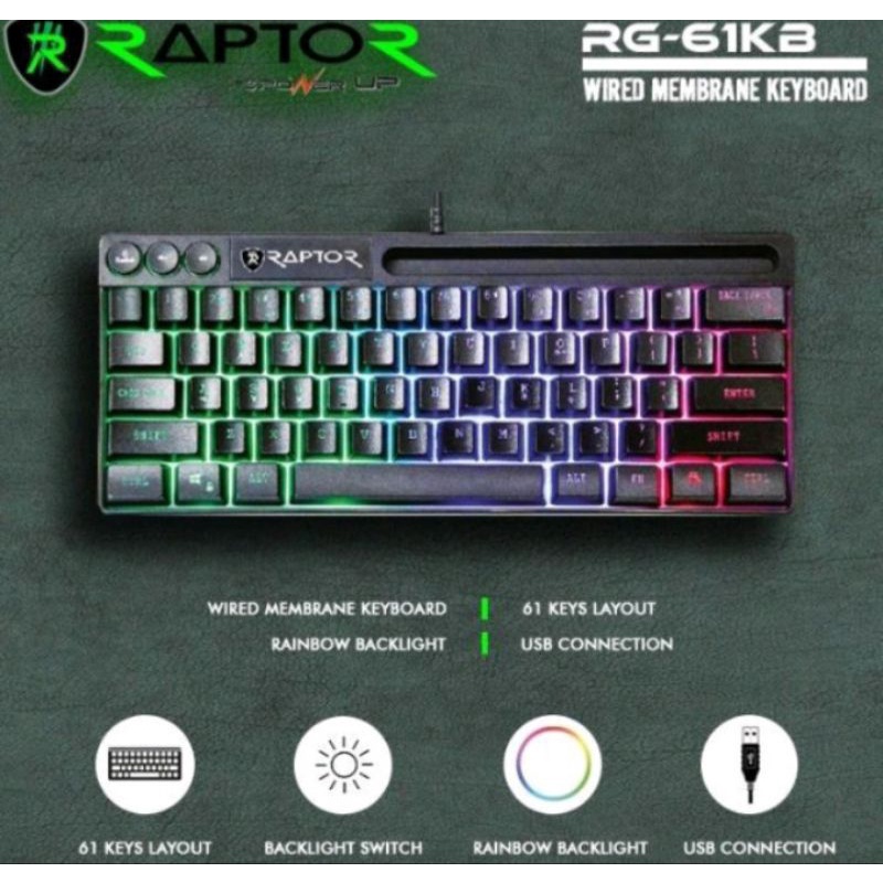 Keyboard gaming Raptor RG-61kB gaming keayboard mechanical